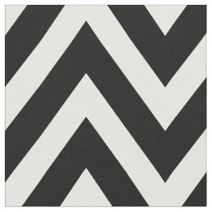 Tecido Chevron Moderno Negro e Branco Grande Escala