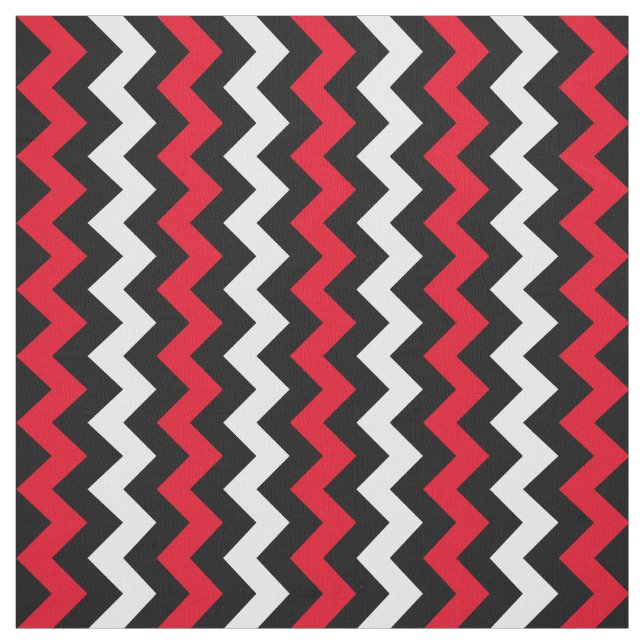 Tecido Chevron Preto Branco e Vermelho (Modelo)