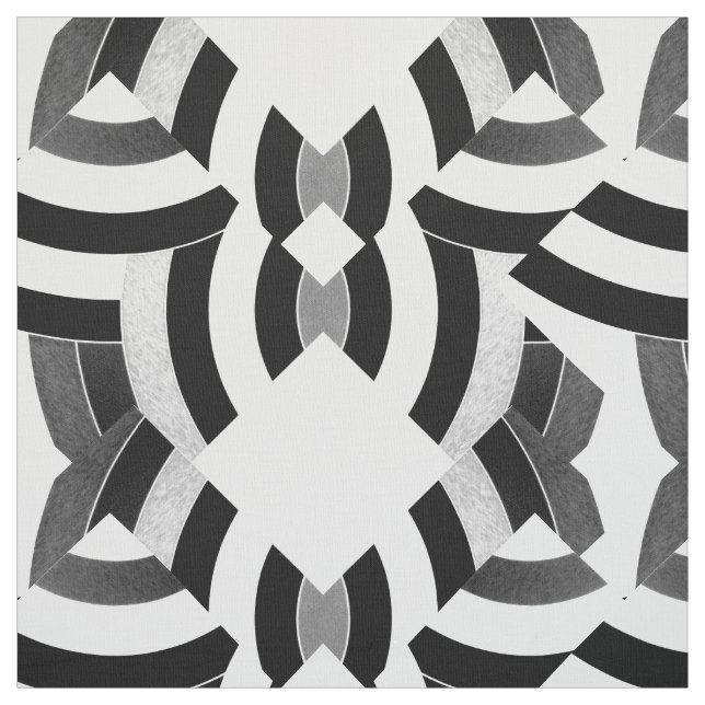 Tecido chevrons contemporâneos brancos/negros (Modelo)