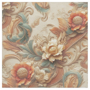 Tecido Chic, Cremes Elegantes e textura de flores de cour