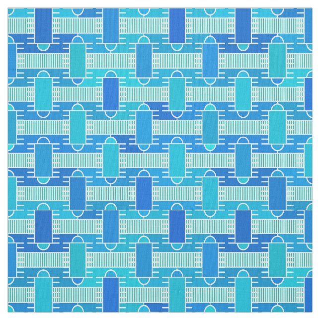Tecido Chic industrial Art Deco - azul macio (Modelo)
