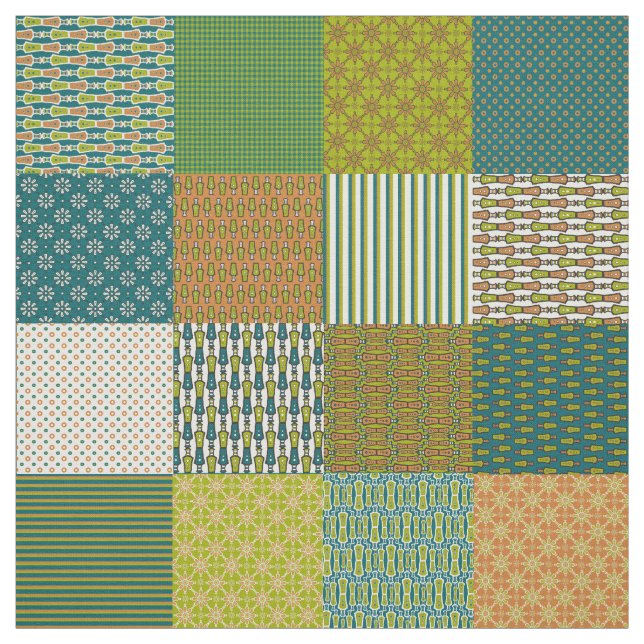 Tecido Chic Jungle Drums Falso Patchwork Padrão Étnico (Modelo)