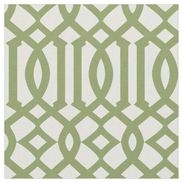 Tecido Chic Olive Green e Ivory Trellis (Detalhe)