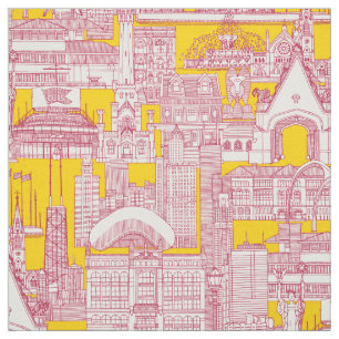 Tecido Chicago toile viva magenta viva amarela
