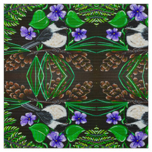 Tecido Chickadee Violets