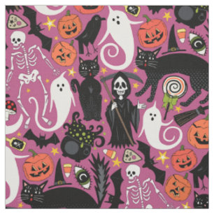 Tecido chiclete retrô de halloween