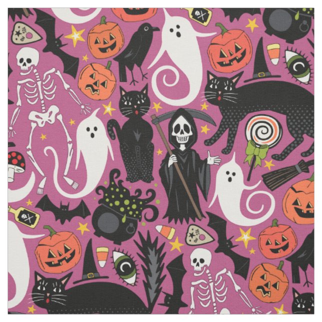 Tecido chiclete retrô de halloween (Modelo)
