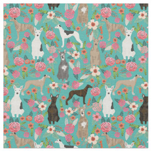 Tecido chicotes-cães-do-mar-turquesa floral