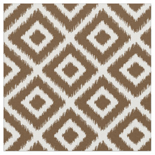 Tecido Chocolate Brown Ikat Diamantes