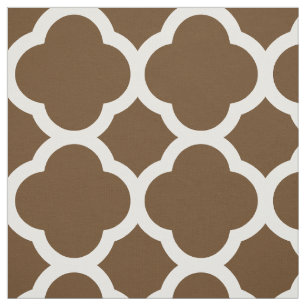 Tecido Chocolate Castanho Moderno Quatrefoil Grande Escal