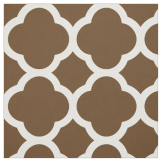 Tecido Chocolate Castanho Moderno Quatrefoil Grande Escal