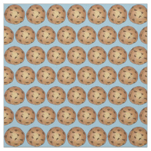 Tecido Chocolate Chip Cookies Azul Assar Venda Comida Des