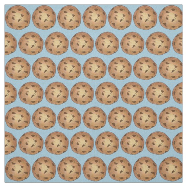 Tecido Chocolate Chip Cookies Azul Assar Venda Comida Des (Modelo)