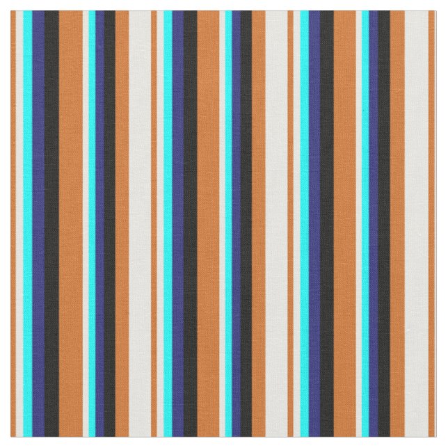 Tecido Chocolate, Creme de Mint, Ciano, Azul de Meia-Noit (Detalhe)