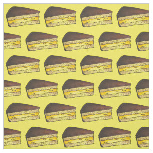 Tecido Chocolate Custou Boston Cream Pie Slice Dessert