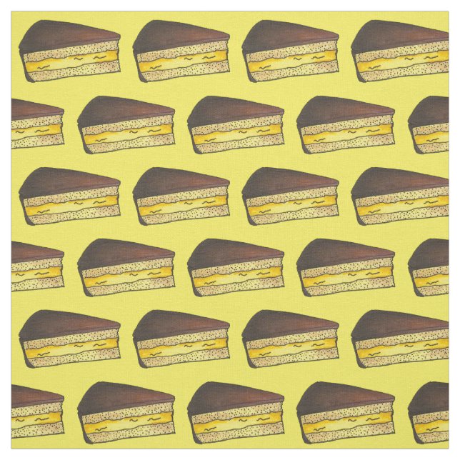 Tecido Chocolate Custou Boston Cream Pie Slice Dessert (Modelo)