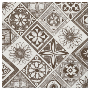Tecido chocolate dos azulejos