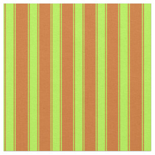 Tecido Chocolate e padrão verde claro de listras