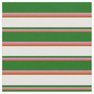 Tecido Chocolate, rosa quente, verde escuro, branco e cas