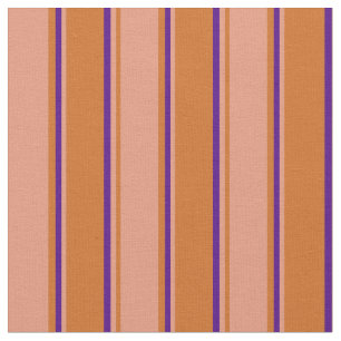 Tecido Chocolate, Salmão Escuro e Padrão de Indigo
