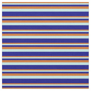 Tecido Chocolate, Turquesa e Padrão Azul de Stripes