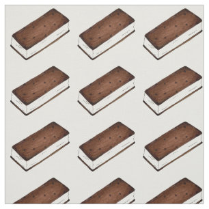 Tecido Chocolate Vanilla Sorvete Sanduíche Comida
