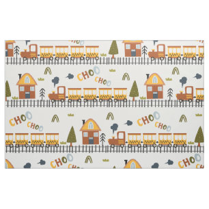 Tecido Choo Choo Train Pattern Little Kid