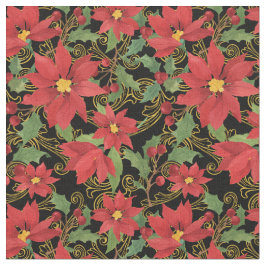 Tecido Christmas Floral Black