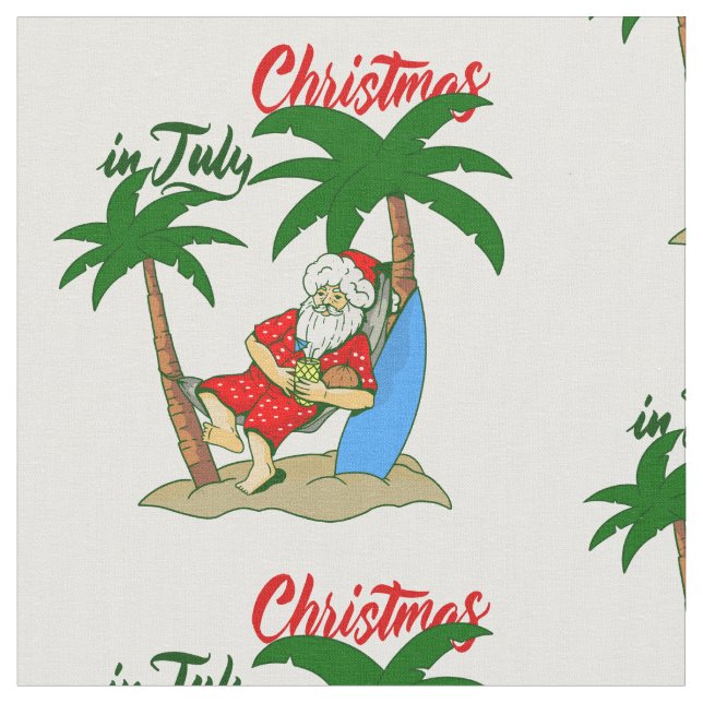 Tecido christmas july tropical santa claus (Detalhe)