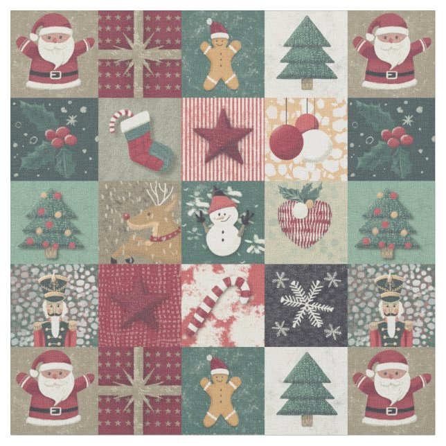 Tecido Christmas (Xmas) patchwork (Detalhe)