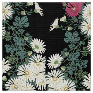 Tecido Chrysanthemum,Running Water,Zen Japonês Floral
