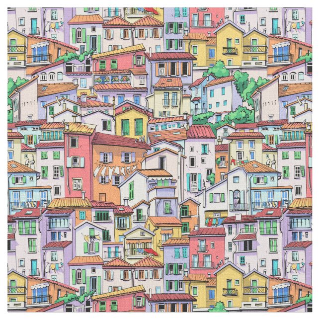 Tecido cidade antiga, frança (Detalhe)