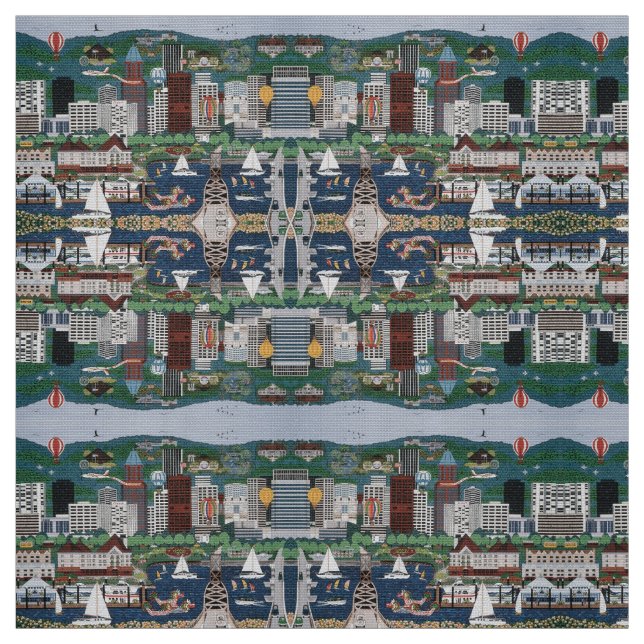 Tecido Cidade dos Rosas ~ Portland (Modelo)