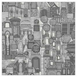 Tecido cidade espacial vermelha