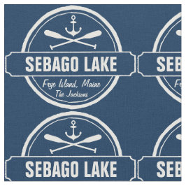 Tecido Cidade personalizada Maine e nome do lago Sebago