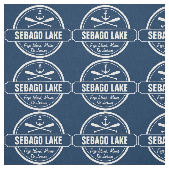 Tecido Cidade personalizada Maine e nome do lago Sebago (Modelo)