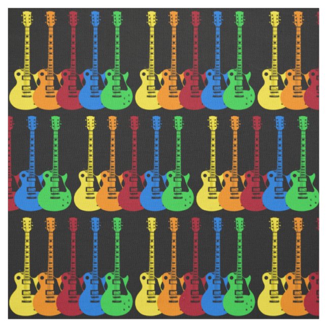 Tecido Cinco Guitarras Elétricas Coloridas  (Modelo)