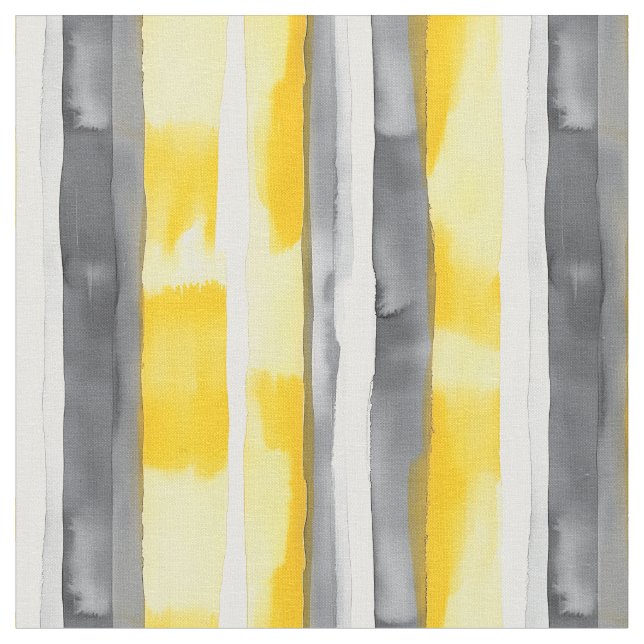 Tecido Cinza Amarelo de Aquarelas com Linho Branco (Detalhe)