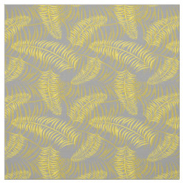 Tecido Cinza Amarelo Palm Leaf Impressão