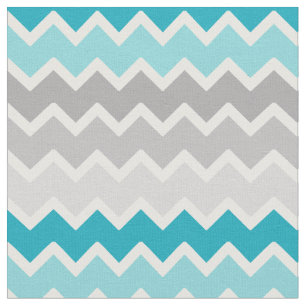 Tecido Cinza azul-azul-turquesa Ombre Chevron