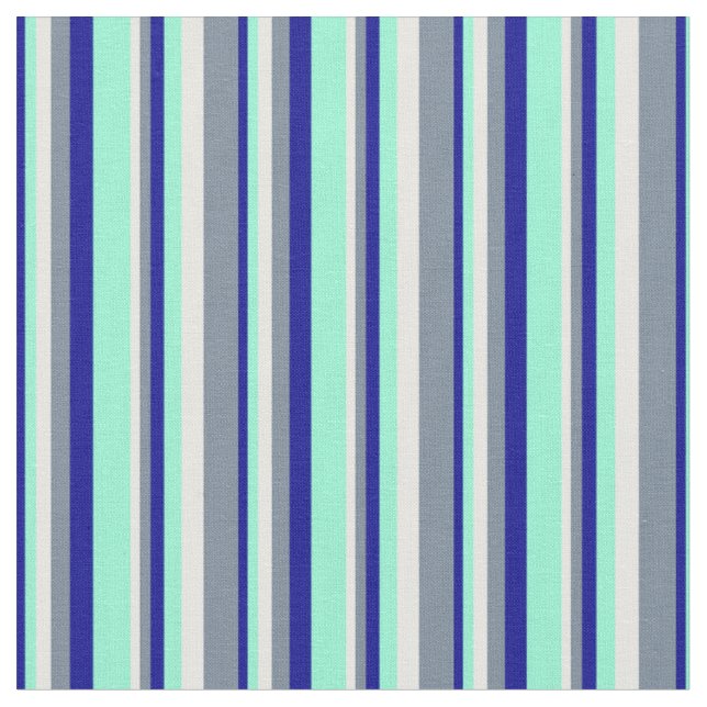 Tecido Cinza Azul Escuro, Aquamarino, Branco e Leve (Detalhe)