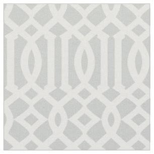 Tecido Cinza Chic Light e Padrão de Lattice White Trellis