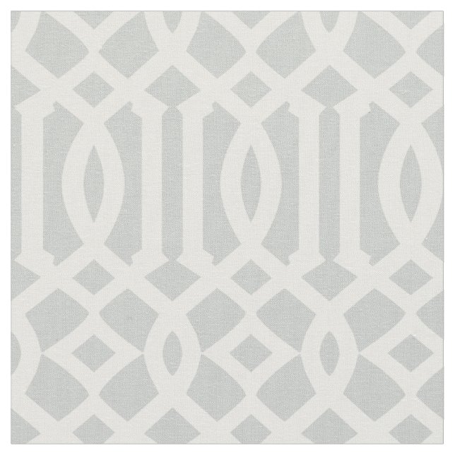 Tecido Cinza Chic Light e Padrão de Lattice White Trellis (Detalhe)