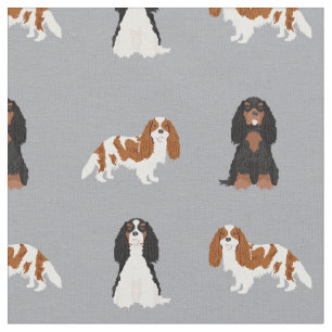 Tecido cinza de Cavalier kspaniel dogs