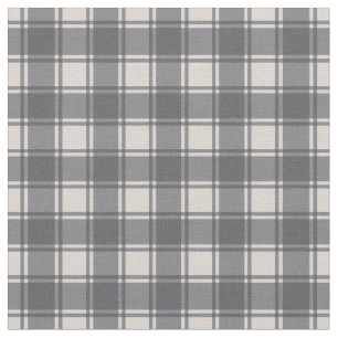 Tecido Cinza de cinzas em Cream Gingham Xadrez Buffalo Ch