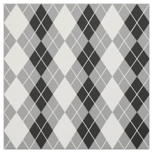Tecido Cinza de Diamante de Argyle Branco Negro