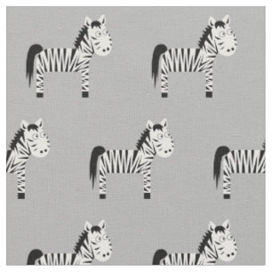 Tecido Cinza de infantários de Zebra branca