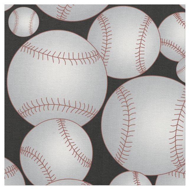 Tecido Cinza de padrão de baseballs (Detalhe)