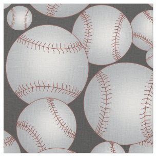 Tecido Cinza de padrão de baseballs