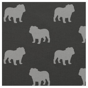 Tecido Cinza de padrão e preto Cães